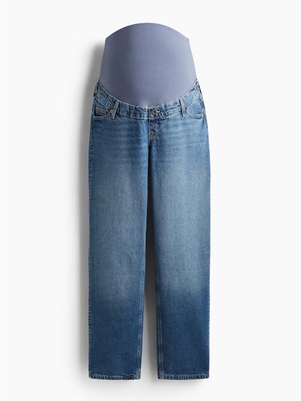 H&M Light Blue Straight-Leg Maternity Jeans with Support Panel